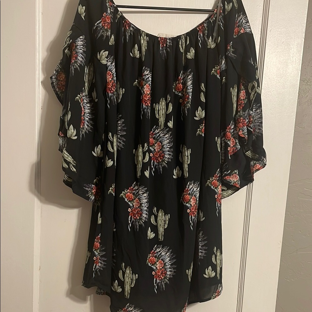 Floral Black Women's Top
